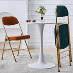 Portable Folding Chairs with Padded Cushion for Comfort Back Support and Durability Ideal for Home Office Indoor and Outdoor Events(Corduroy+Green)
