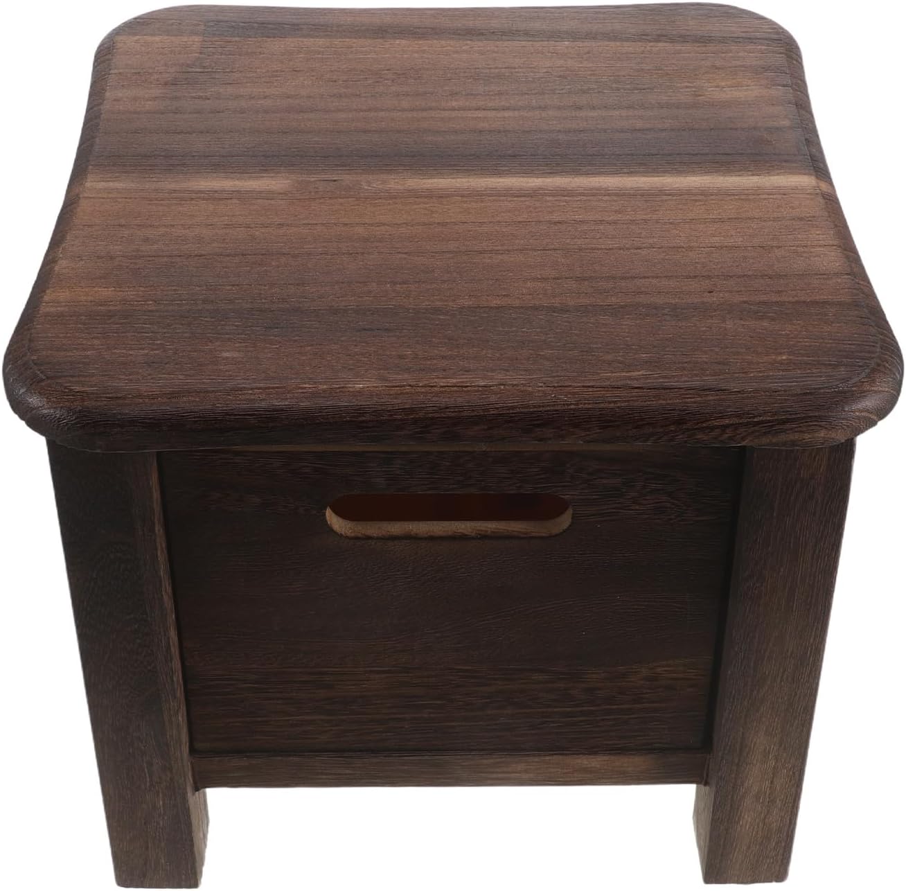 Ottoman with Storage - Wooden Storage Stool with Basket - Rounded Edges Footrest Bench for Toys - Space Saving for Living Room, Playroom, Classroom