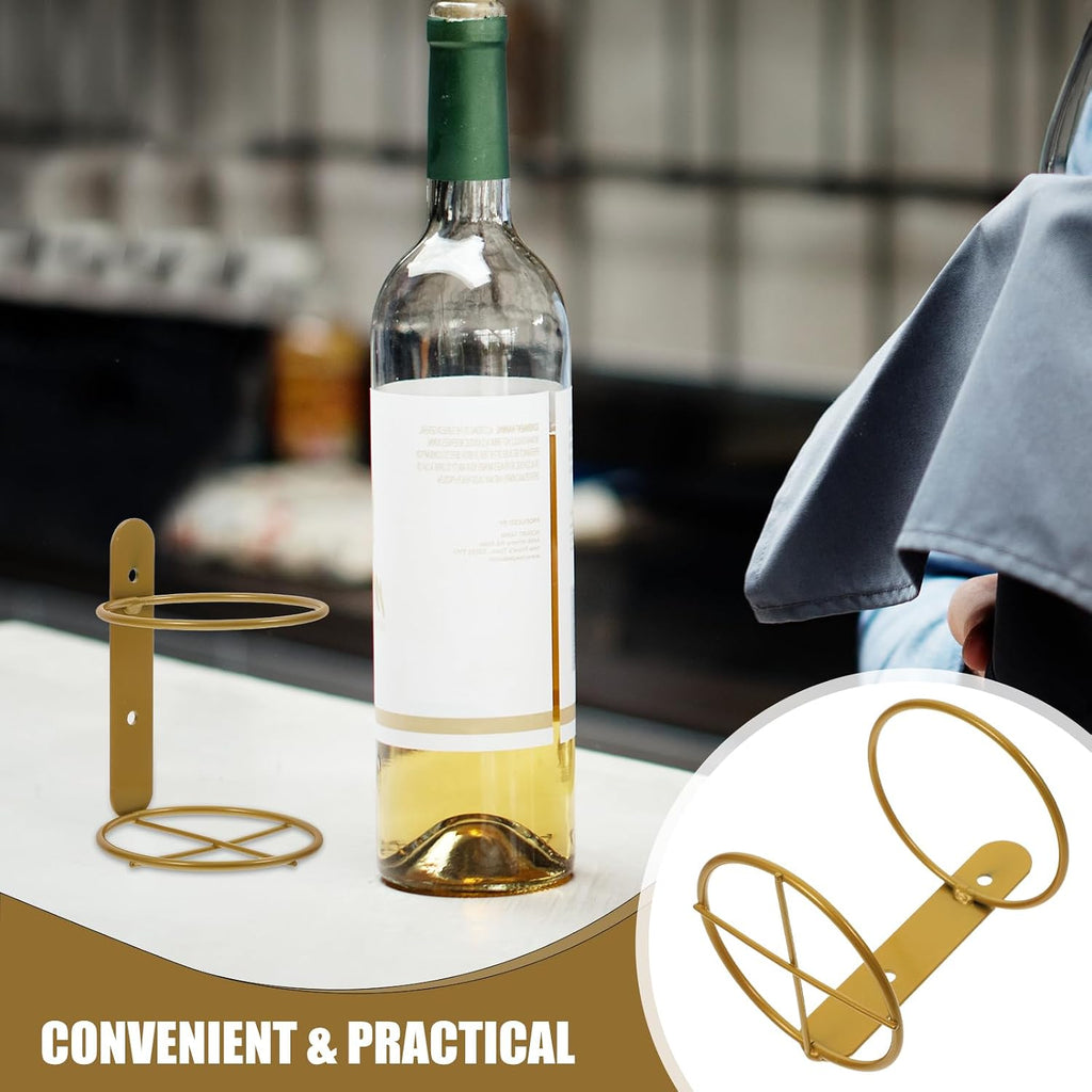 Cabilock 2 Pack Wall-Mounted Wine Rack Single Bottle Holder Metal Wine Bottle Display Organizer for Kitchen Bar Dining Room Space Saving