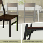 Feonase Dining Chairs Set of 6, Modern Kitchen Chairs with Ergonomic Backrest, MDF Board and Metal Legs, Dinner Chairs for Dining Room, Kitchen and Living Room, Espresso
