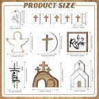Jetec 12 Pcs Easter Decorations for Home Easter Tiered Tray Decor Set Christian He Is Risen Tray Decor Cross Wooden Sign Rustic Farmhouse Spring Table Religious Tabletop Farmhouse for Home Kitchen