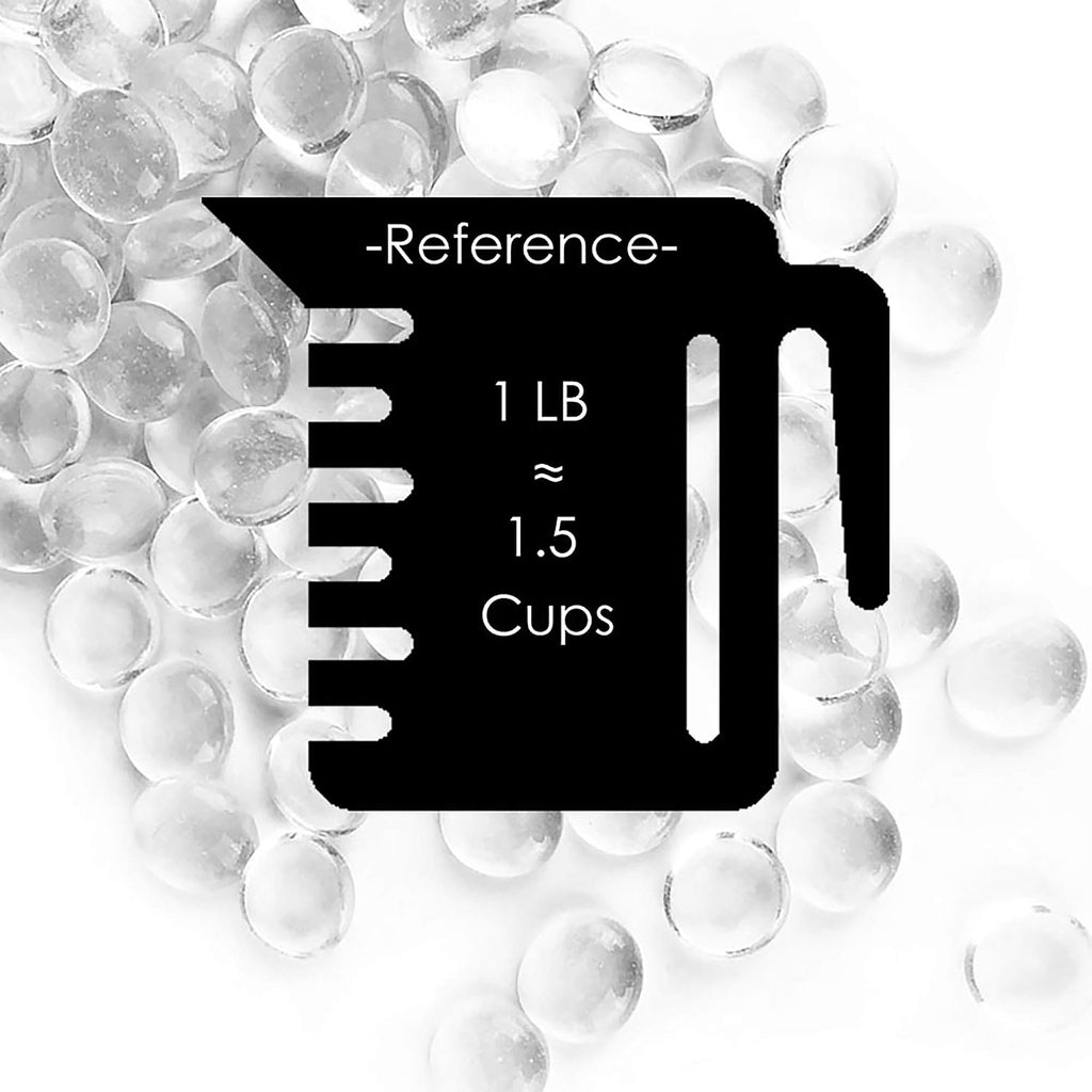 CYS EXCEL 5 LBS Clear Glass Beads for Vases Flat Marble Gemstone Beads Vase Fillers Aquarium Decor Rocks Floral Centerpieces Stones Mosaic Pebbles