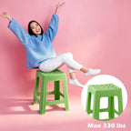 TURSTIN 6 Pack Plastic Stack Stools, 16.9 Inch Stackable Nesting Stools, 6 Mixed Colors Portable Stacking Backless Bar Stool Flexible Seating Chairs for Office Home