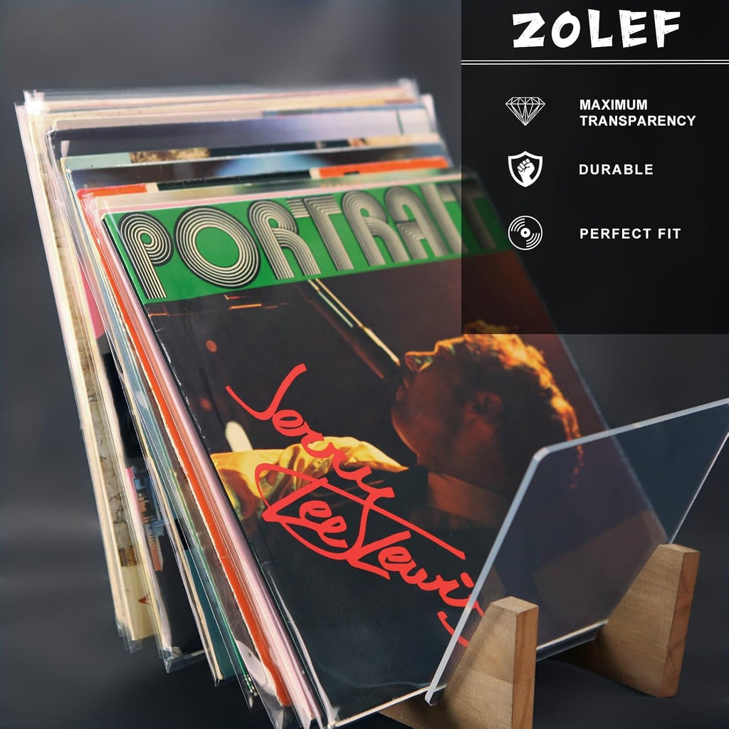 100 12" anti static Vinyl Record Sleeves Combo Pack (50x 3mil Outer & 50x Inner Round Bottom), vinyl protective Crystal Clear Fit for Single & Double Lp Album Collection