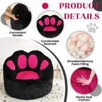 Achicsofar Bean Bag Chair for Adults Teens, Gaint Faux Fur Cat's Paw Shape Beanbag Chairs Memory Foam Filled Accent Floor Sofa for Reading, Gaming, Relaxing in Living Room, Bedroom, Dorm