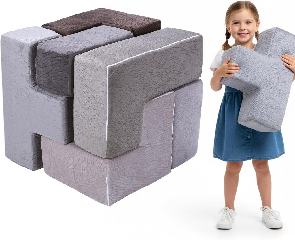 7Pcs Stackable Furniture Chair Washable Inspiring Creativity Blocks Chair Wear Resist for Kids Bedroom Playroom Furnitures