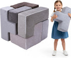 7Pcs Elastic Sponge Toddler Cushions Wear Resist Inspiring Creativity Blocks Chair for Kids Bedroom Playroom Furnitures
