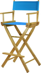 Casual Home 230-00/021-27 Director Chair 30" - Bar Height Natural Frame/Turquoise Canvas