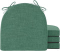 IPYNBAP Chair Cushions for Dining Chairs, Kitchen Chair Cushions, 16'' x 16'' x 2'', Non Slip Indoor Seat Cushions, Chair Pads for Dining Chairs with Ties & Removable Cover, Set of 4, Dark Green