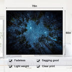 Llamazing Forest Tapestry Home Decor Landscape Living Room Bedroom Decoration Magic Tapestry Curtain (Looking Up at The Stars, 78''L×60''W)