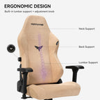 Gaming Chair - High Back Ergonomic Computer Chair with Lumbar Support, Video Game Chair-4D Adjustable Armrests,170° Reclining & 320lb Capacity,Fabric,Desert Yellow