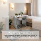 Stainless Steel Side Table, Modern End Table with Double Storage, One-Piece Forming Design, No Assembly, Silver Accent Table for Living Room Bedroom Balcony (2.0 Thickness)