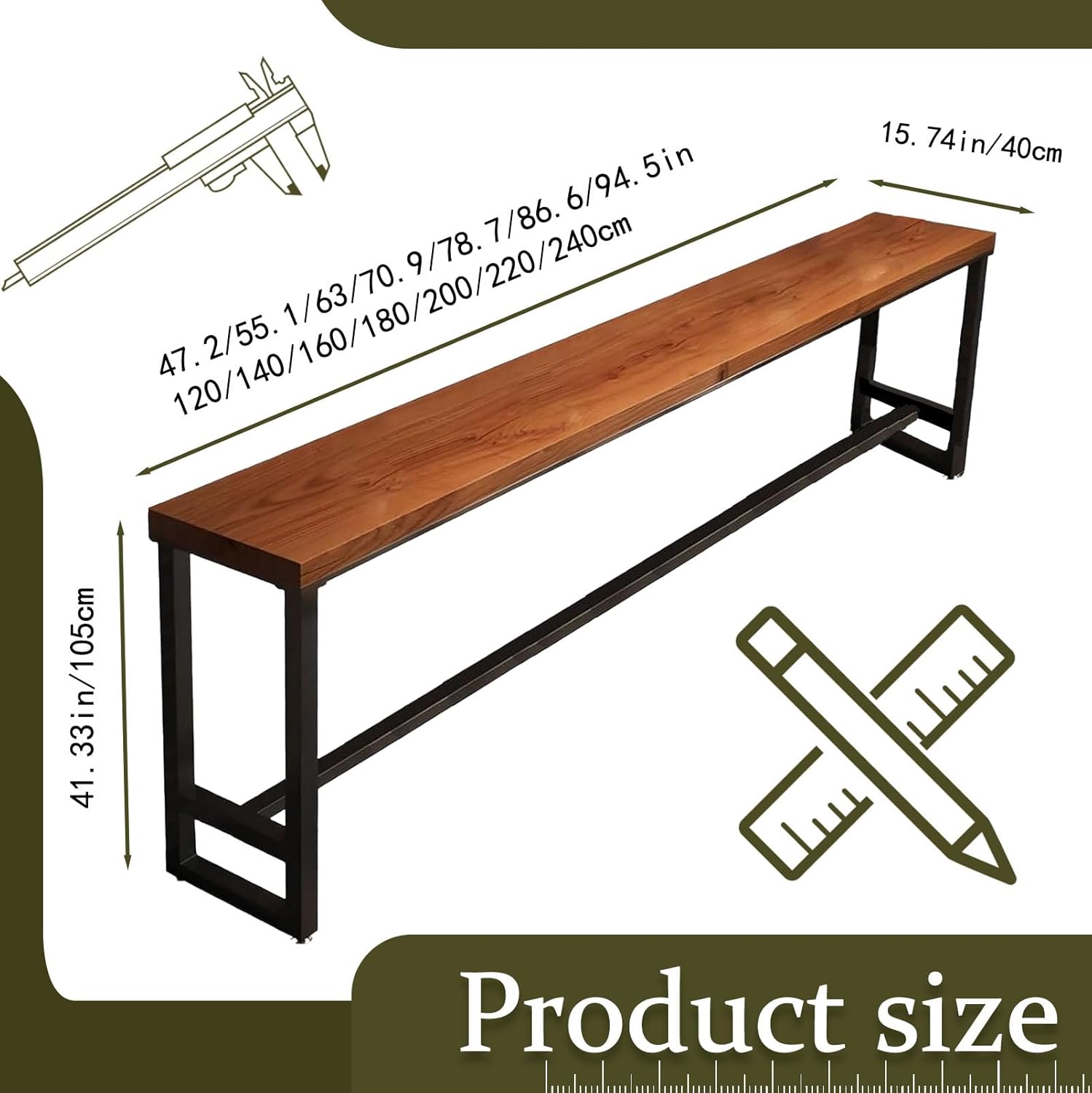 Bar Height Table Long Bar Table Solid Wood Farmhouse Bar Table Industrial Long Bar Height Table for Kitchen Coffee Shop, No Stool(71" L x 15.7" W x 41.3" H)