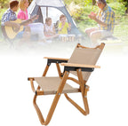 Zopsc Kids Folding Camping Chair, Portable Children Camp Chair with Aluminum Frame Wood Grain Canvas, Outdoor Toddler Seat for Beach