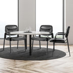 Office Waiting Room Chairs Guest Reception Chair with Arms, No Wheels, PU Leather for Breakroom, Lobby and Customer, Lower Back 1PC