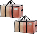 VENO 2 Pack Clear Moving Bags Heavy Duty, 90L Extra Large Transparent Storage Bags, 50lbs Loads, Zippers, Handles & Tag, Moving Boxes Alternative for College Dorm Essentials, Closet