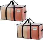 VENO 2 Pack Clear Moving Bags Heavy Duty, 90L Extra Large Transparent Storage Bags, 50lbs Loads, Zippers, Handles & Tag, Moving Boxes Alternative for College Dorm Essentials, Closet