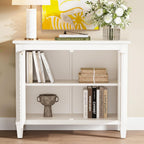 40" Coffee Bar Cabinet with Shelf, Craft Storage Cabinet with Doors, Wood Cabinet, Charming Carved Motif, Entry Way Cabinet with Storage, Sideboard Buffet for Living Room (Annual rings, White)