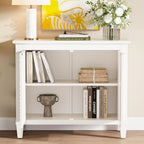 40" Coffee Bar Cabinet with Shelf, Craft Storage Cabinet with Doors, Wood Cabinet, Charming Carved Motif, Entry Way Cabinet with Storage, Sideboard Buffet for Living Room (Annual rings, White)
