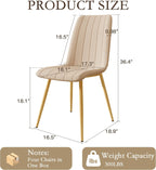 High Back Upholstered Dining Chairs Set of 4, Beige | Breathable Linen Fabric, Sturdy Metal Frame, Modern Dining Chairs for Kitchen Dining Room & Cafe, 300lbs Capacity, Save-space