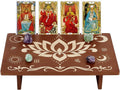 PH PandaHall Altar Table, 11.8"x7.8" Rectangle Wooden Meditation Table Engraved Flower Star Moon Patterns Wiccan Tables for Room Engraved Mystic Decor Witchcraft Supplies Buddhist Alter