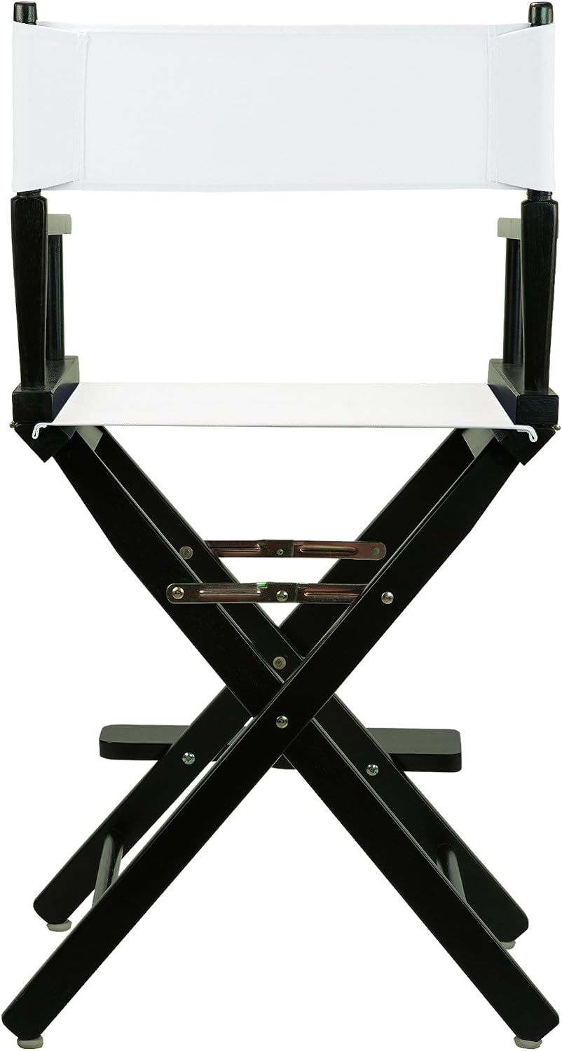 Casual Home 24" Director's Chair Black Frame-with White Canvas, Counter Height