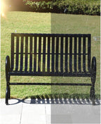 Patio Benches for Outdoors Park Chairs Outdoor Benches Iron Neighborhood Leisure Double Seats Patio Plaza Garden Benches for Outdoors