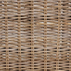 Accent Bench with Natural Kubu Rattan and Grey Acacia Wood for Living Room Entryway