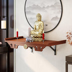 Altar Table, Shrine Wall-Mounted, Personal Shrine Meditation Table, Buddha Altar Shelf Wood Furniture, Home Decor, Used to Place Photos, Souvenirs