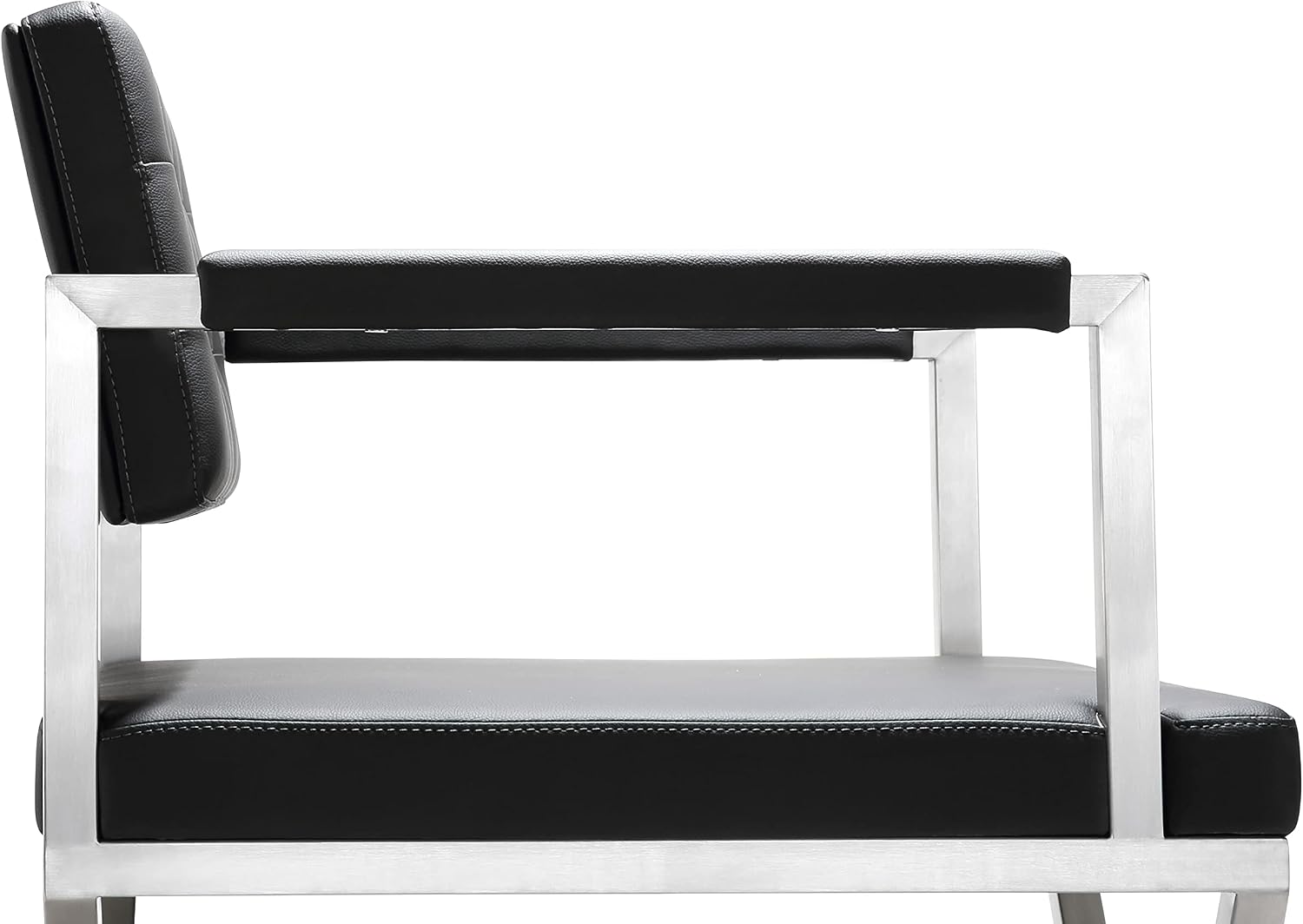TOV Furniture Director Stainless Steel Counter Stool, Black
