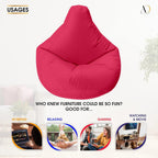 Ample Decor Bean Bag Cover (Filler Not Included), Plush Toys Storage Soft Leatherette, Durable Construction Sturdy Zipper, Ideal for Children and Teenagers - Pink