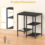 OGEMXU Kitchen Microwave Stand,4-Tier Adjustable Bakers Rack, Microwave Cart with Storage, Small Coffee Bar Table Appliance Shelf for Living Room,Office (Coal-Black)