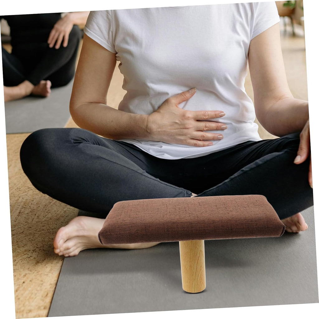 Beaupretty Wooden Bench Small Portable Prayer Stool with Cushion for People Under 150cm Height Suitable for Zen Sitting and Mindfulness Practice