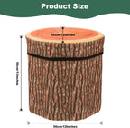 3 Pcs Tree Stump Storage Stool, 12 x 12 Inch Fiberboard Ottoman with Foam Cushion, Folding Toy Box and Foldable Seat Chest for Kids, Classic Design