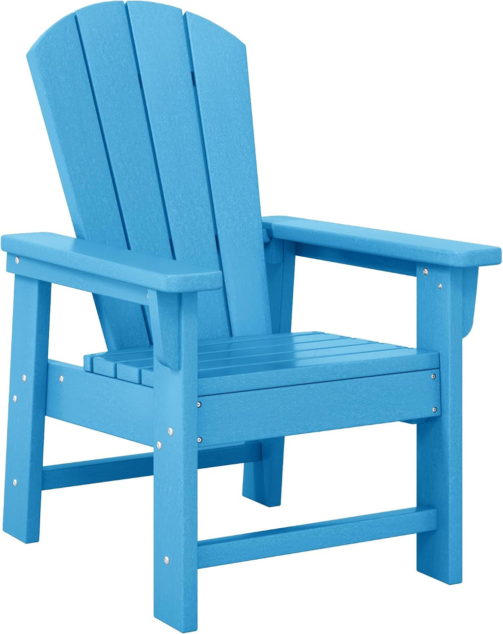 WestinTrends Malibu 2-Piece Kids Outdoor HDPE Adirondack Chair with Square Side Table Set, Pacific Blue