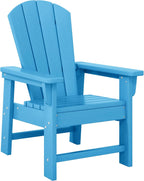 WestinTrends Malibu 2-Piece Kids Outdoor HDPE Adirondack Chair with Square Side Table Set, Pacific Blue