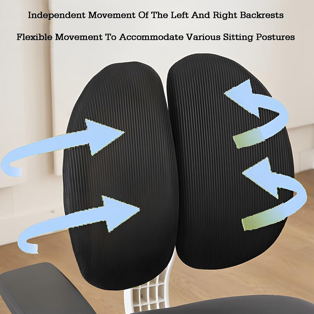 Ergonomic Posture Chair with Armrests,Kneeling Chair with Backrest,Rolling Cross-Leg,Multiple Adjustable Positions,for Office Home