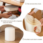 Paper Folding Stool with PU Cushion - Honeycomb Design Portable Folding Stool - Strong Load-Bearing Capacity - an Be Used As a Shoe Bench, Side Table, or Bedside Table,Red,L:37CM/14.5in