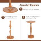Small Wood Round Side Table - Accent Nightstand Pedestal Table for Living Room, Bedroom - Compact Coffee Table, Tea Table, Drink Table, End Table for Small Spaces, Corners, Office