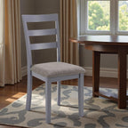 Dining Chairs Set of 2, Wooden Upholstered Kitchen Chairs with Solid Wood Legs & High Ladder Back, 275lbs Capacity, Comfortable Farmhouse Style Kitchen Chairs for Dining Room, Dark Brown
