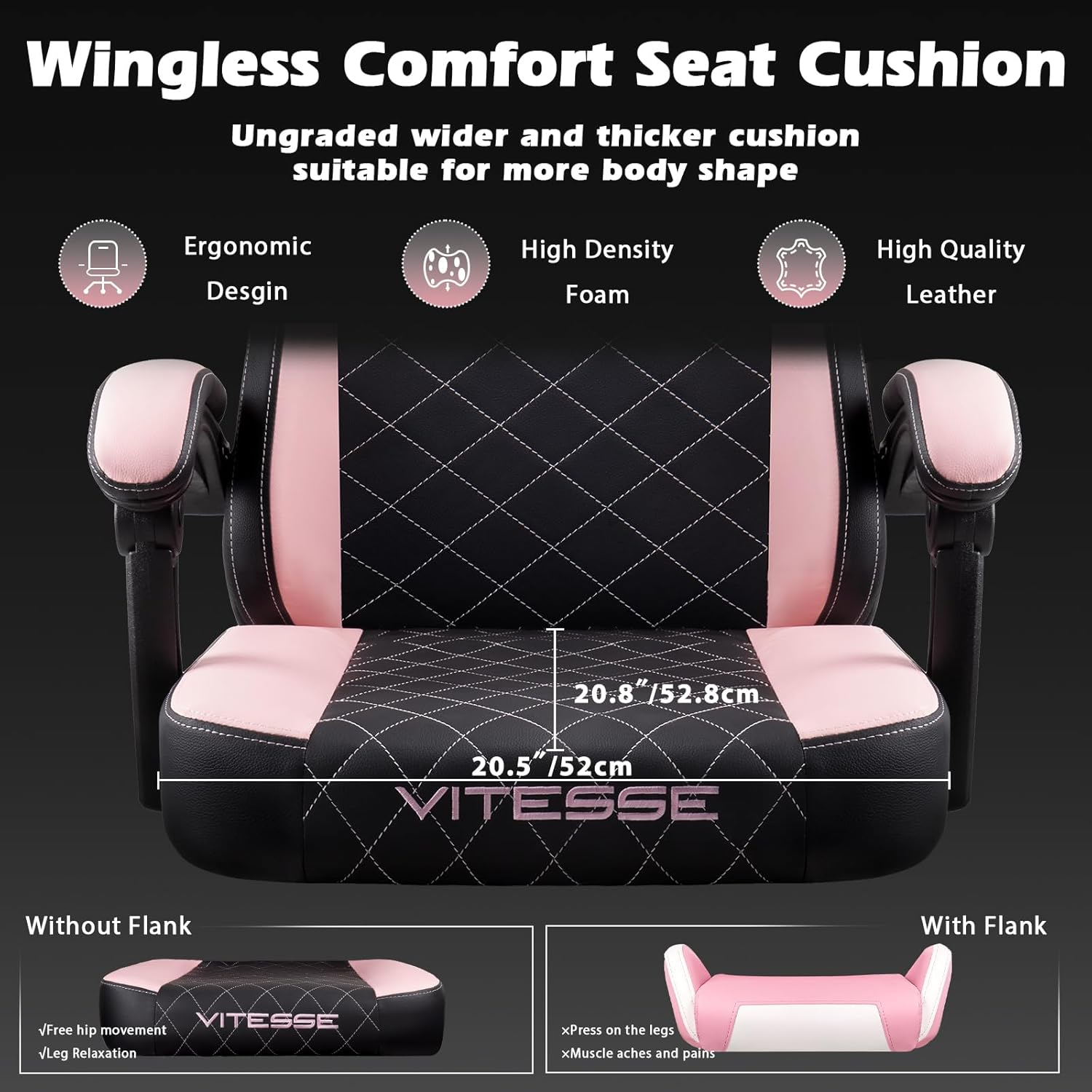 PUKAMI Gaming Chair with Footrest,Ergonomic Gamer Chair for Adults, Racing Style Reclining Computer Game Chair with Headrest and Lumbar Support (Pink)