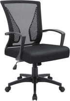 VICTONE Home Office Desk Chair Task Mid Back Mesh Office Chair Ergonomic Swivel Lumbar Support Desk Computer Chair (Black)