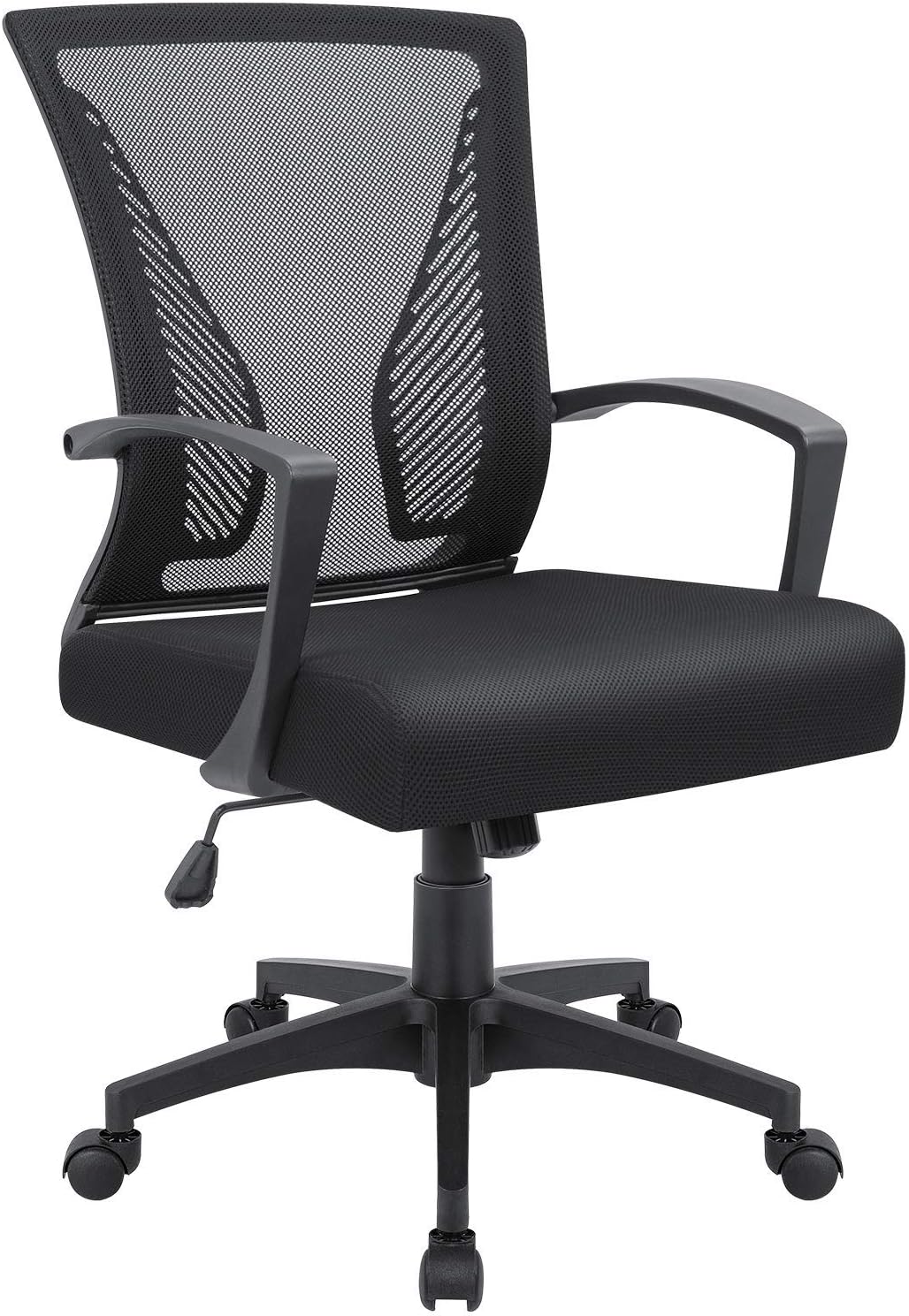 VICTONE Home Office Desk Chair Task Mid Back Mesh Office Chair Ergonomic Swivel Lumbar Support Desk Computer Chair (Black)