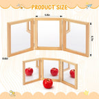 Threehoney Montessori Mirror Reggio Emilia Classroom Materials Education Foldable Safe Acrylic 3 Panels Unbreakable Mirror for Home School