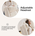 Manual Recliner Chair with Adjustable Headrest, Oversized Swivel Rocker Recliner for Adults with Arm Storage, Nursery Glider Recliner with Phone Stand and Side Pockets for Living Room, Beige