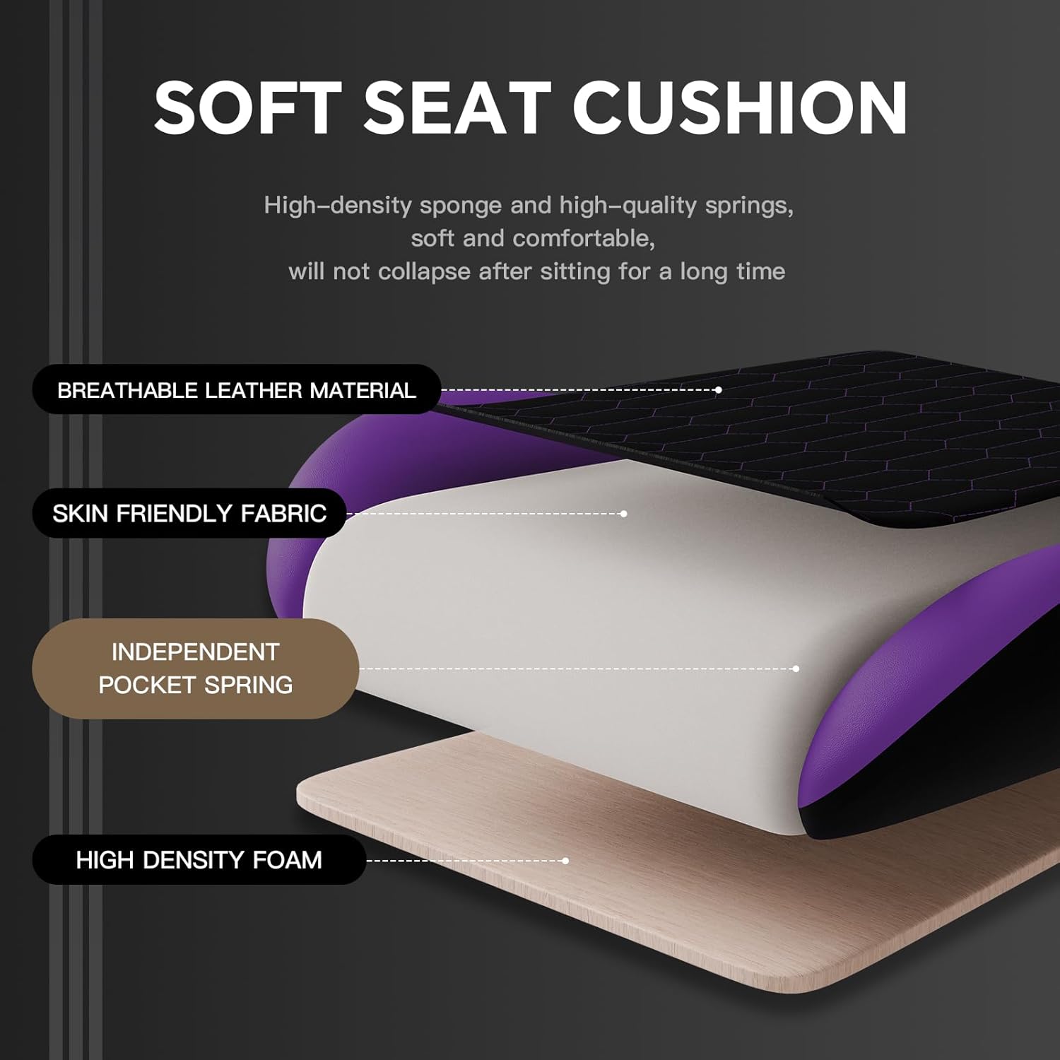 Gaming Chair with Footrest, High Back Gaming Chairs PVC Leather Ergonomic Gamer Chair with Adjustable Headrest Lumbar Support Racing Style Video Gaming Chair for Office/Home (Purple)