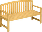 56-inch 2-Seat Hardwood Slatted Backrest Armrest Natural Finish Heavy-Duty All-Weather Sturdy Durable Premium Eco-Friendly Quality Long-Lasting