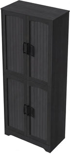 Takywep 71" Tall Storage Cabinet, Wood Pantry with Doors and Shelves for Dining Room, Large Kitchen Pantry Storage Cabinet and Food Pantry Cabinet with Adjustable Shelves, Black