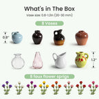Cute Mini Ceramic Vase Magnets for Fridge, Funny Small Plant Magnets, Tiny 3D Plant Vase for Refrigerator Decoration Kitchen Locker Kitchen Office (8 Pack)