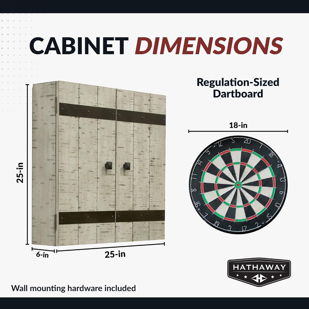 Hathaway Drifter Solid Wood Dartboard & Cabinet Set